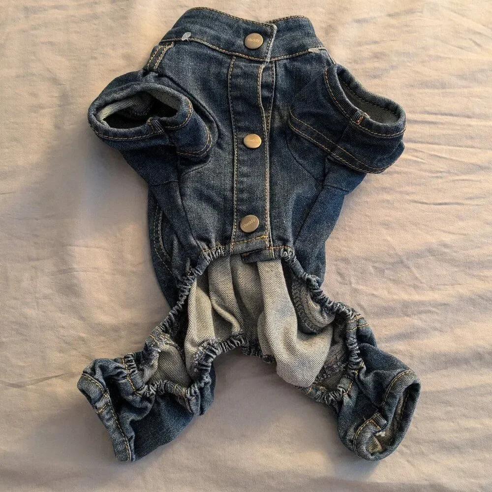 Reddy XS Stylish Denim Dog Jumpsuit - BENEFITS SENIOR RESCUE